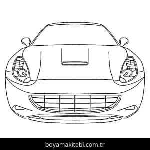 Ferrari boyama sayfası – el becerilerini geliştirir, boyama çalışması