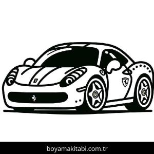 Ferrari boyama sayfası – eğlenceli etkinlik, el becerilerini geliştirir