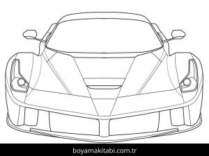 Ferrari boyama sayfası – okul öncesi, evde etkinlik