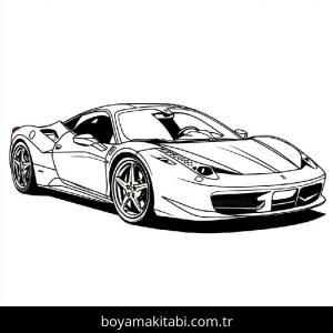 Ferrari boyama sayfası – renkli çizimler, okul öncesi