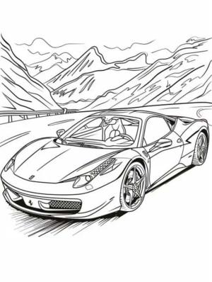 Ferrari boyama sayfası,  coloring page, Ferrari 1’i çiz, 