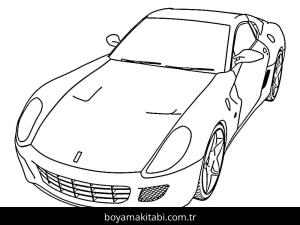Ferrari boyama sayfası – PDF indir, sevimli karakter