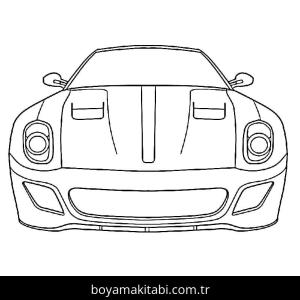 Ferrari boyama sayfası – sanatsal çalışma, çocuklar için