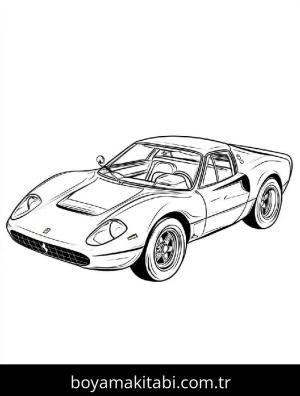 Ferrari boyama sayfası – boyama çalışması, yaratıcılığı geliştirir