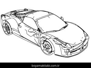 Ferrari boyama sayfası – eğitici aktivite, yaratıcılık