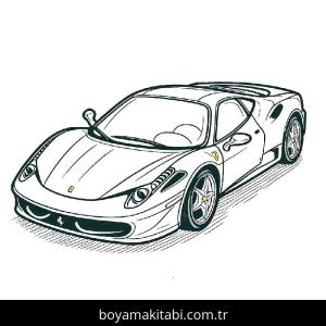 Ferrari boyama sayfası – evde etkinlik, ücretsiz yazdır