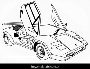 Ferrari boyama sayfası – eğitici aktivite, yaratıcılık