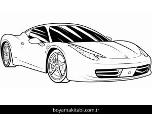 Ferrari boyama sayfası – çocuk aktivitesi, PDF indir