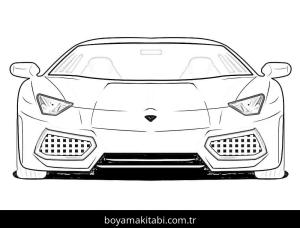 Ferrari boyama sayfası – basit çizim, kolay boyama