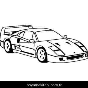 Ferrari boyama sayfası – çocuk aktivitesi, PDF indir