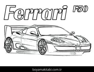Ferrari boyama sayfası – PDF indir, sevimli karakter