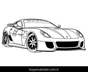 Ferrari boyama sayfası – keyifli zaman, renkli çizimler