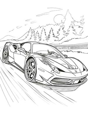 Ferrari boyama sayfası,  coloring page, Ferrari 4’i çiz, 