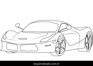 Ferrari boyama sayfası – boyama etkinliği, çocuk aktivitesi