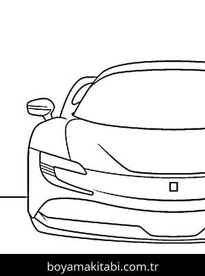 Ferrari boyama sayfası – boyama etkinliği, çocuk aktivitesi