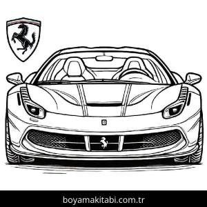 Ferrari boyama sayfası – okul öncesi, evde etkinlik
