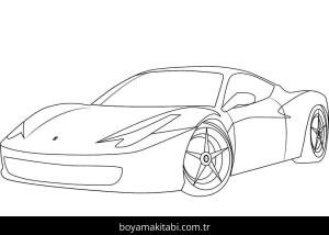 Ferrari boyama sayfası – çocuk aktivitesi, PDF indir