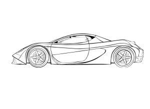 Ferrari boyama sayfası,  coloring page, Ferrari kolay çizimi, 