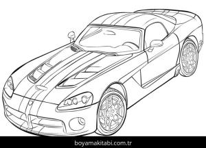 Ferrari boyama sayfası – basit çizim, kolay boyama