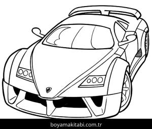 Ferrari boyama sayfası – çocuklar için, çizgi film temalı