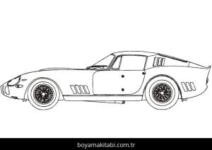 Ferrari boyama sayfası – çocuk aktivitesi, PDF indir