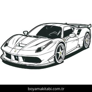 Ferrari boyama sayfası – PDF indir, sevimli karakter