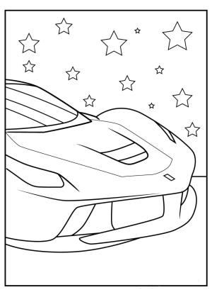 Ferrari boyama sayfası,  coloring page, Yıldızlı Ferrari Kafası, 