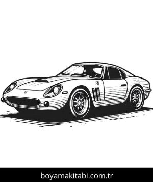 Ferrari boyama sayfası – keyifli zaman, renkli çizimler