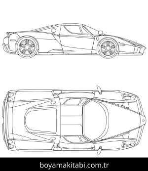 Ferrari boyama sayfası – yaratıcılık, eğlenceli etkinlik