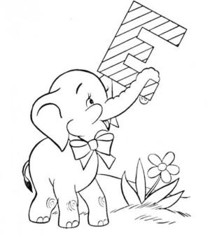 Fil boyama sayfası, Elephants coloring page, E harfi ile Fil, 