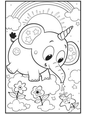 Fil boyama sayfası, Elephants coloring page, Şirin Bebek Fil, 