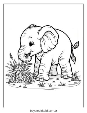 Fil boyama sayfası – okul öncesi, evde etkinlik