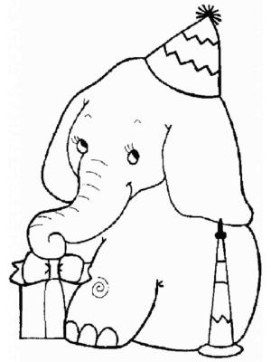 Fil boyama sayfası, Elephants coloring page, Fil Doğum Günü, 