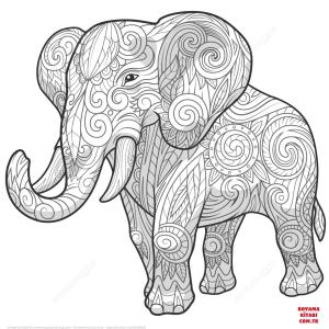 Fil boyama sayfası, Elephants coloring page, , elephants elephant ethnic zentangle 