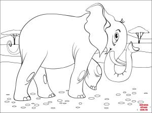 Fil boyama sayfası, Elephants coloring page, , elephants elephant 