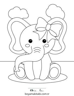 Fil boyama sayfası – kolay boyama, eğitici aktivite