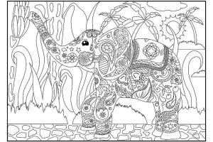 Fil boyama sayfası, Elephants coloring page, Fil Sert, 