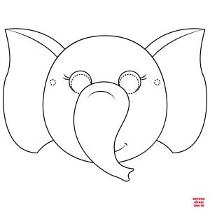 Fil boyama sayfası, Elephants coloring page, , elephants elephant mask 