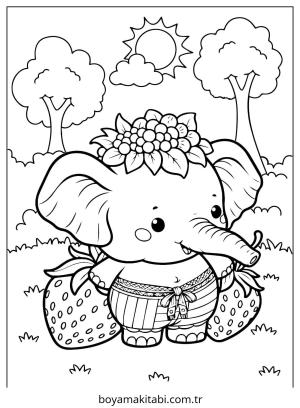 Fil boyama sayfası – eğitici aktivite, yaratıcılık