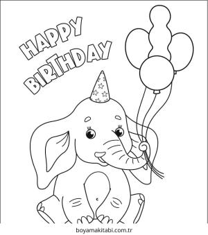 Fil boyama sayfası – basit çizim, kolay boyama