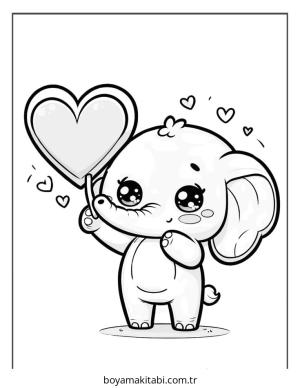 Fil boyama sayfası – renkli çizimler, okul öncesi