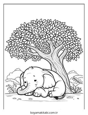 Fil boyama sayfası – eğlenceli etkinlik, el becerilerini geliştirir