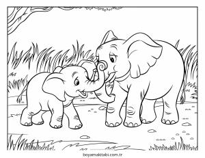 Fil boyama sayfası – boyama çalışması, yaratıcılığı geliştirir