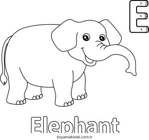 Fil boyama sayfası – el becerilerini geliştirir, boyama çalışması