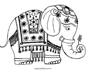 Fil boyama sayfası – PDF indir, sevimli karakter