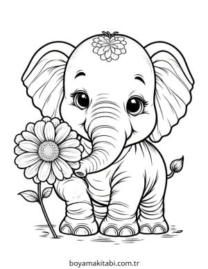 Fil boyama sayfası – boyama çalışması, yaratıcılığı geliştirir