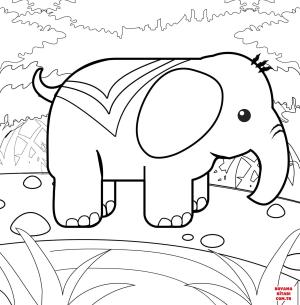 Fil boyama sayfası, Elephants coloring page, , elephants elephant 