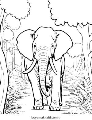 Fil boyama sayfası – yaratıcılık, eğlenceli etkinlik