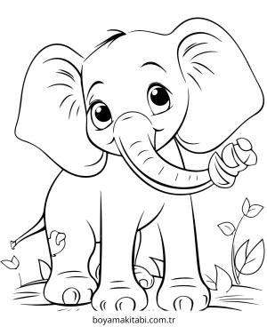 Fil boyama sayfası – çocuk aktivitesi, PDF indir
