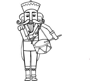 Fındıkkıran boyama sayfası,  coloring page, Fındıkkıran Davul Çalıyor, 